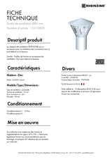 Sortie de ventilation Ø80 mm - réf. 11010803