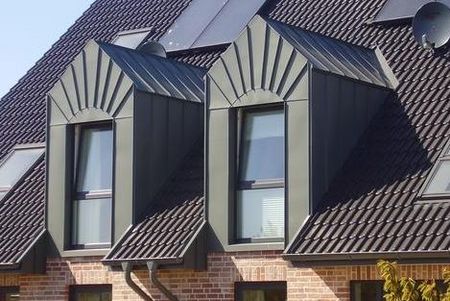 Détails architecturaux - lucarnes en zinc prePATINA ardoise
