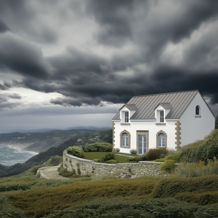 Maison individuelle en bord de mer avec du zinc GRANUM EXTRA granite