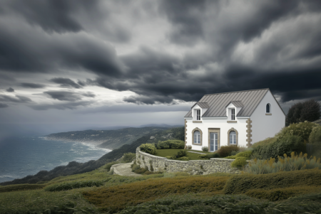 Maison individuelle en bord de mer avec du zinc GRANUM EXTRA granite