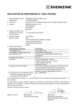 Déclaration de Performance Bobines et feuilles RHEINZINK-PRISMO selon EN 14783