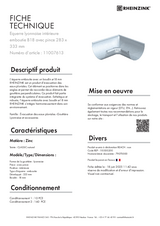 Equerre lyonnaise intérieure emboutie réf. 11007613