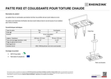 Patte fixe et coulissante pour toiture chaude