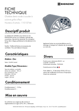 Chatière demi-ronde à souder à culot et grille à fleur - réf. 11010766