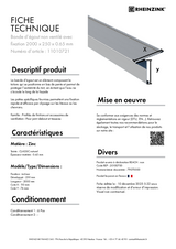 Bande d'égout non ventilé avec fixation 2000 x 250 x 0.65 mm - réf. 11010721
