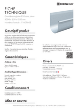 Gouttière anglaise B30 sans pince réf. 11009803