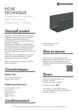 Gouttière carrée B14 sans pince réf. 11024312