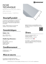 Bande de noue avec pince 2000 x 400 x 0.65 mm - Réf.: 11007516