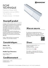 Capot pour faitage ventilé monopente contre mur 2000 x 135 x 0.65 mm - réf.11010233