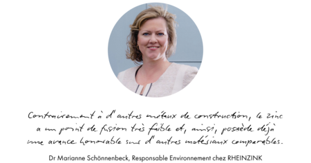 Citation Dr Marianne Schönnenbeck, Responsable Environnement chez RHEINZINK 