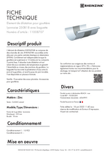 Element de dilatation pour gouttière réf. 11008707