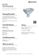 Cuvette rectangle sortie Ø80 mm réf. 11008152