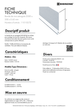 Bande de rive astragale 2000 x 200 x 0.65 mm - réf. 11010272