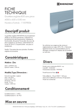 Gouttière anglaise B30 sans pince réf. 11009806