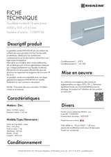 Gouttière carrée B14 sans pince réf. 11009726