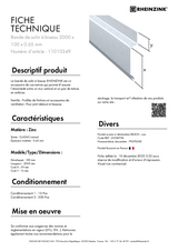 Bande de solin à biseau 2000 x 100 x 0.65 mm - réf. 11010349