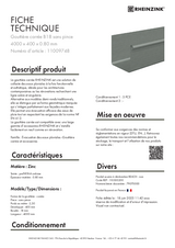 Gouttière carrée B18 sans pince réf. 11009748