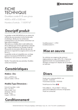 Gouttière carrée B18 sans pince réf. 11009747