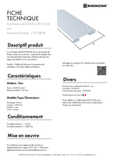 Coulisseau plat 2000 x 80 x 0.65 mm - réf. 11010878