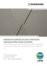 BARDEAUX AGRAFÉS EN ZINC RHEINZINK-GRANUM EXTRA (HORS SUPPORT)