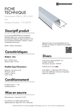 Couvre-joint 1000 x 120 x 0.65 mm - réf. 11010578