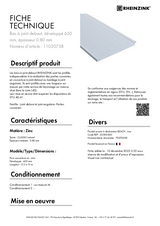 Bac à joint debout, développé 650 mm, épaisseur 0.80 mm - réf. 11020738