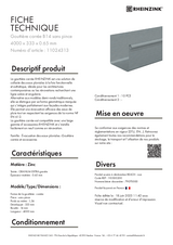 Gouttière carrée B14 sans pince réf. 11024313