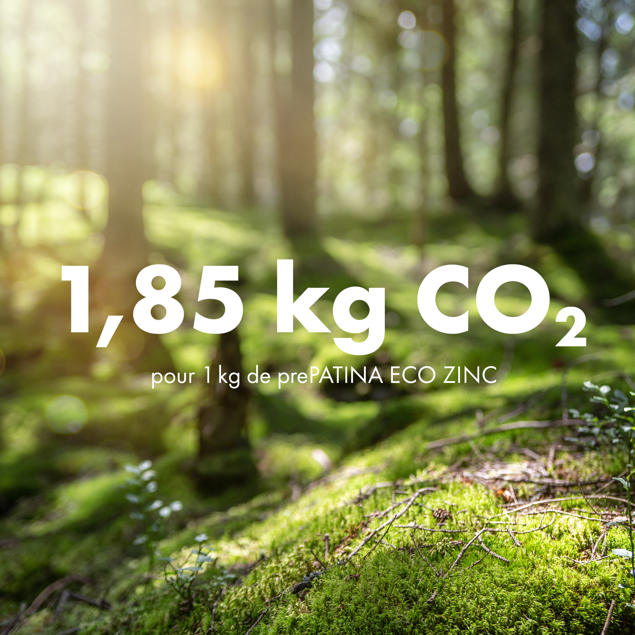 1.85 kg de CO2 pour 1kg de zinc prePATINA ECO ZINC